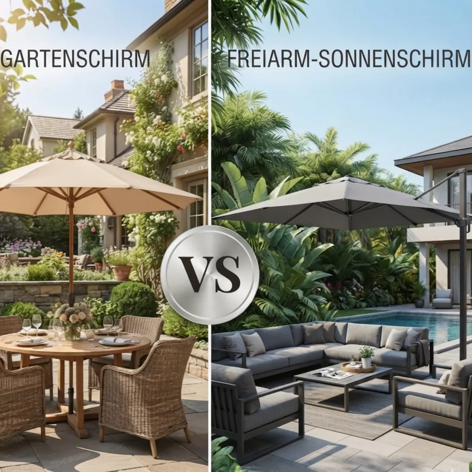 Marktschirm vs. Ampelschirm: Welcher passt besser zu deinem Außenbereich?